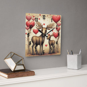 LIEBE 2 QUADRATISCHE WANDUHR