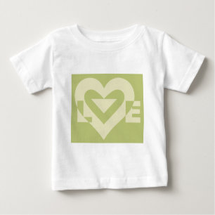 Liebe 2-Tone-Ebene Grün Baby T-shirt