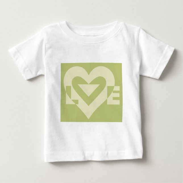 Liebe 2-Tone-Ebene Grün Baby T-shirt (Vorderseite)