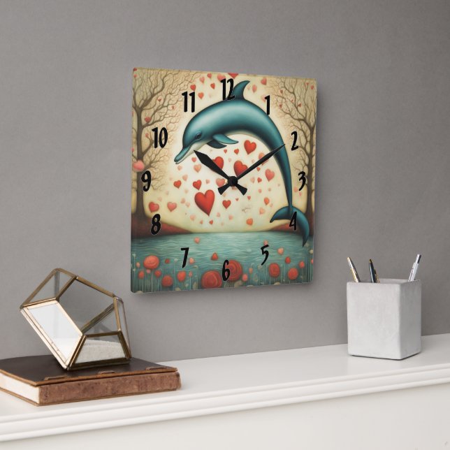 LIEBE 3 QUADRATISCHE WANDUHR (Büro)