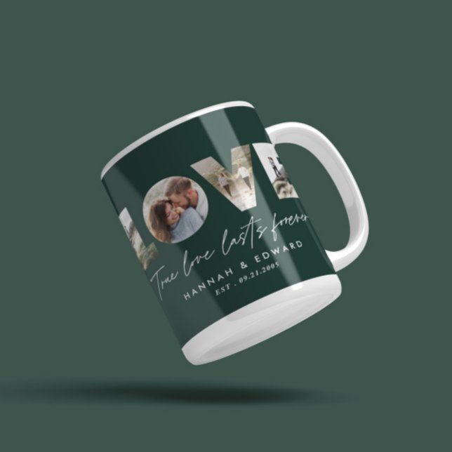 Liebe 4 Foto Moderner personalisierter Geschenkcoc Kaffeetasse (Von Creator hochgeladen)