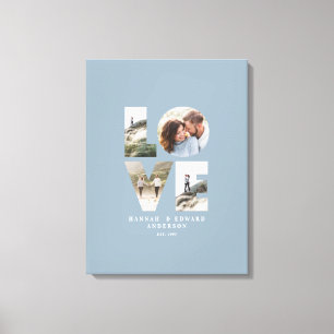 Liebe 4 Foto Modernes personalisiertes Geschenk Bl Leinwanddruck