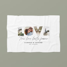 Liebe 4 Foto Modernes, personalisiertes Geschenk Fleecedecke