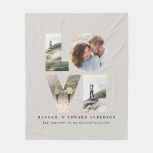 Liebe 4 Foto Modernes personalisiertes Geschenk Fleecedecke