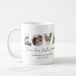 Liebe 4 Foto Modernes, personalisiertes Geschenk Kaffeetasse
