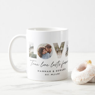 Liebe 4 Foto Modernes, personalisiertes Geschenk Kaffeetasse