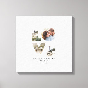 Liebe 4 Foto Modernes, personalisiertes Geschenk Leinwanddruck
