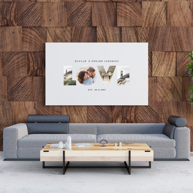 Liebe 4 Foto Modernes, personalisiertes Geschenk Leinwanddruck (Von Creator hochgeladen)