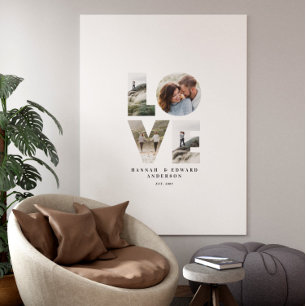 Liebe 4 Foto Modernes, personalisiertes Geschenk Leinwanddruck