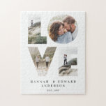 Liebe 4 Foto Modernes personalisiertes Geschenk Puzzle<br><div class="desc">Love 4 Foto modern personalised anniversary,  wedding,  birthday or Christmas gift for the one you love.</div>