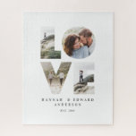 Liebe 4 Foto Modernes personalisiertes Geschenk Puzzle<br><div class="desc">Love 4 Foto modern personalised anniversary,  wedding,  birthday or Christmas gift for the one you love.</div>