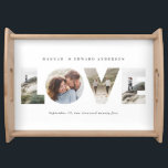 Liebe 4 Foto Modernes personalisiertes Geschenk Serviertablett<br><div class="desc">Love 4 Foto modern personalised anniversary,  wedding,  birthday or Christmas gift for the one you love.</div>