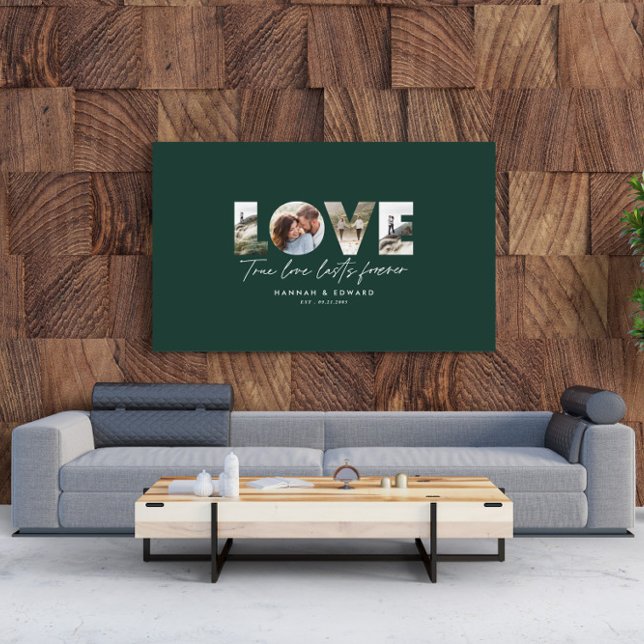 Liebe 4 Foto Modernes, personalisiertes Grün Leinwanddruck (Von Creator hochgeladen)