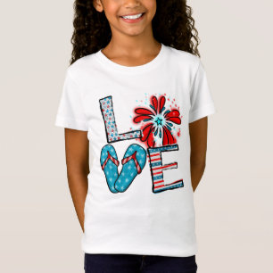 Liebe 4. Juli Feuerwerke & Flip Flops T-Shirt