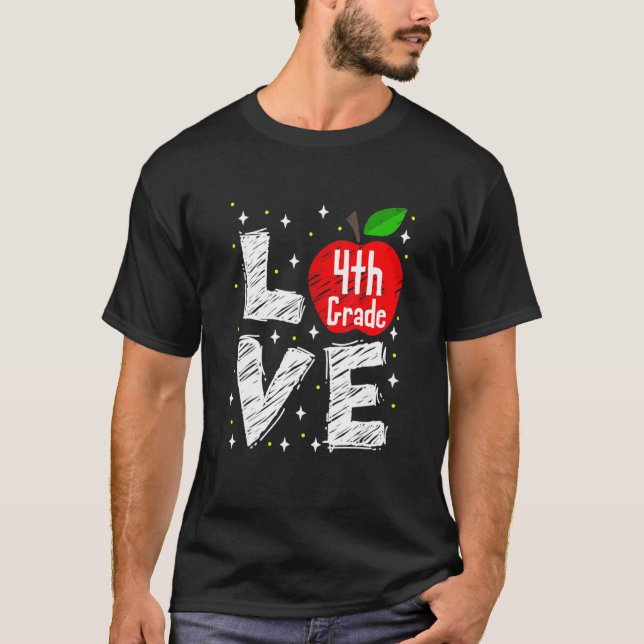Liebe 4. Klasse Apple T-Shirt (Vorderseite)