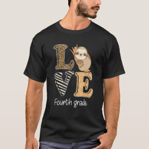 Liebe 4. Klasse Sloth 4. Klasse Lehrer zurück T-Shirt