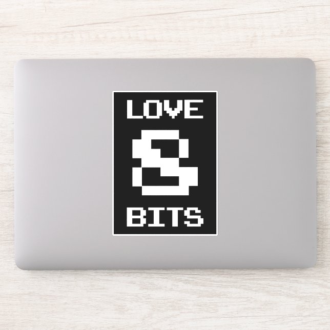 Liebe 8 Bits Aufkleber (Computer)