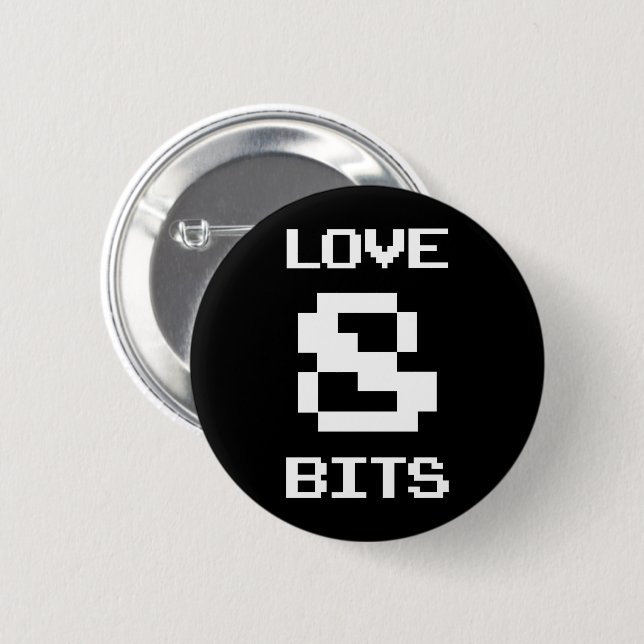 Liebe 8 Bits Button (Vorne & Hinten)
