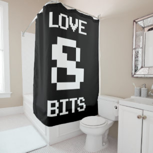 Liebe 8 Bits Duschvorhang