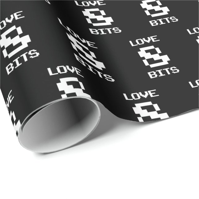 Liebe 8 Bits Geschenkpapier (Rolleneckpunkt)
