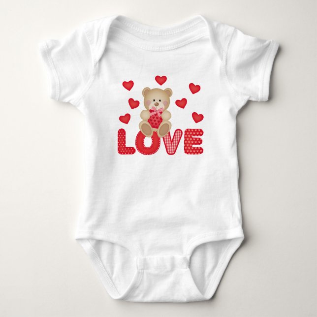 Liebe A Bear Baby Jersey Bodysuit Strampler (Vorderseite)