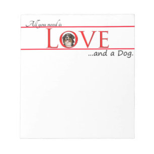 Liebe a Bernese Mt. Dog Note Pad Notizblock