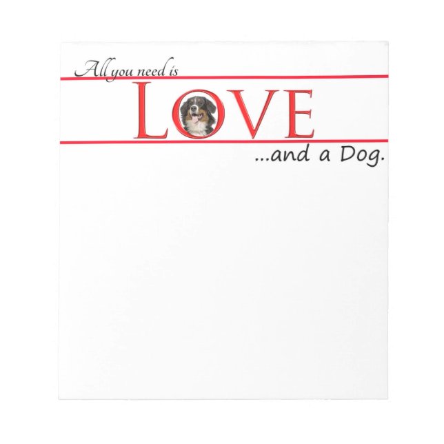 Liebe a Bernese Mt. Dog Note Pad Notizblock (Vorderseite)