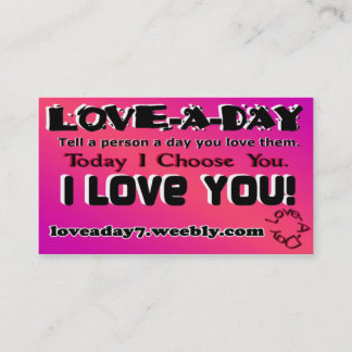 Liebe A Day Business Card Visitenkarte