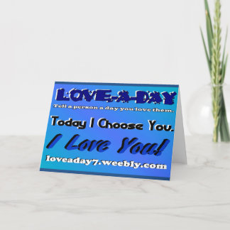 Liebe A Day Grußkarte blau Karte