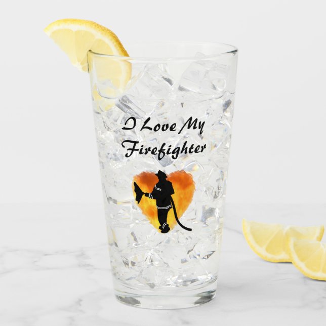Liebe A Feuerwehrmann    Glas (Vorderseite Ice)