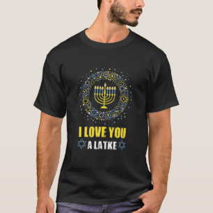 Liebe A Latke Hanukkah Menorah Nine Candles Funny T-Shirt