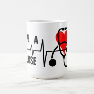 Liebe a Nurse Heart Stethoscope Design Coffee Tass Kaffeetasse