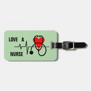 Liebe a Nurse Heart Stethoscope Design Gepäckanhänger