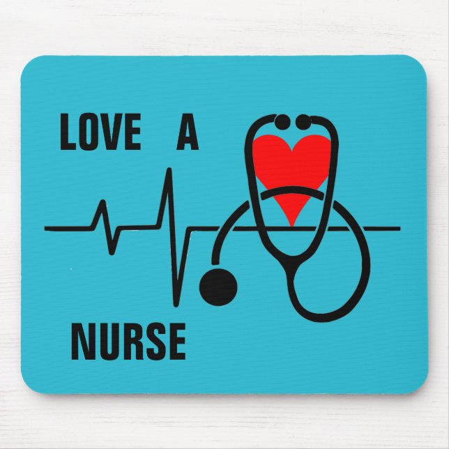 Liebe a Nurse Heart Stethoscope Design Mousepad (Vorne)