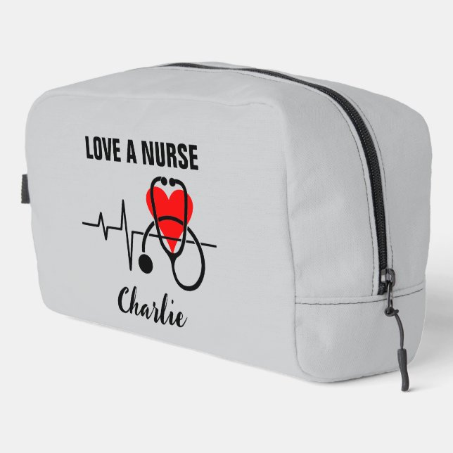 Liebe a Nurse Heart Stethoscope Design Waschbeutel (Rechte Ecke)