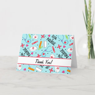 Liebe a Nurse Vielen Dank an Medical Art Light Blu Dankeskarte
