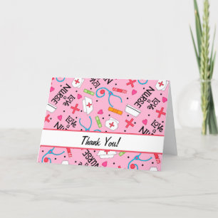 Liebe a Nurse Vielen Dank, Medical Art Pink Dankeskarte