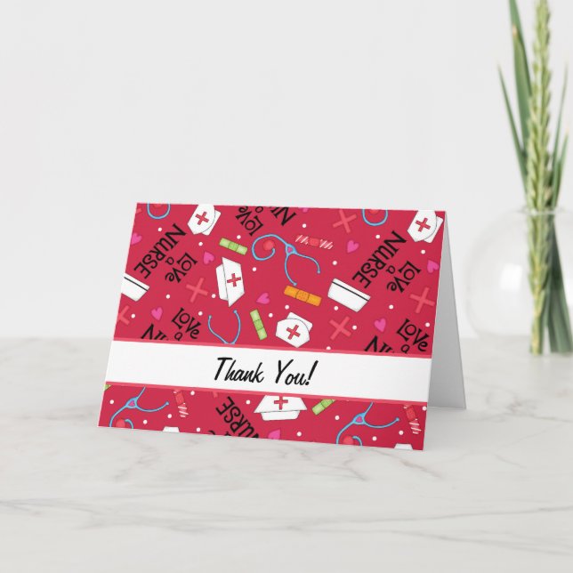 Liebe a Nurse Vielen Dank, Medical Art Red Dankeskarte (Vorderseite)