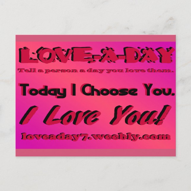 Liebe A Tag Postkarte (Vorderseite)