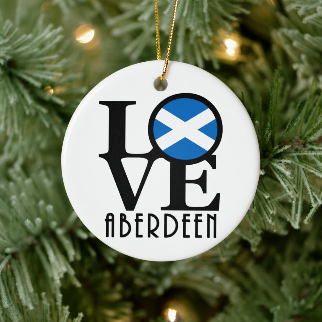 LIEBE Aberdeen Scotland Keramik Ornament (Baum)
