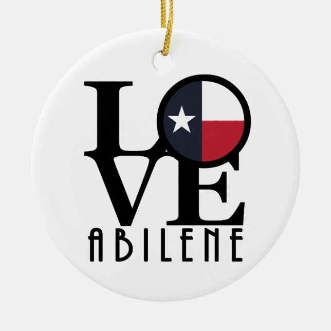 LIEBE Abilene Texas Keramik Ornament (Vorne)