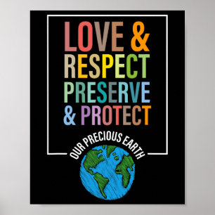 Liebe Achtung Schutz unserer Wertvollen Erde D Poster