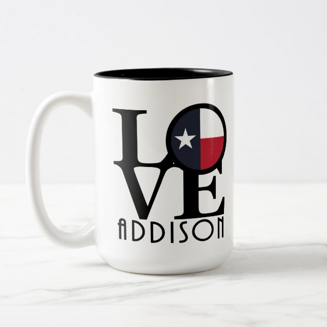 LIEBE Addison Texas Zweifarbige Tasse (Links)