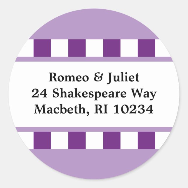 Liebe! Adressenaufkleber - Lila Runder Aufkleber (Vorderseite)