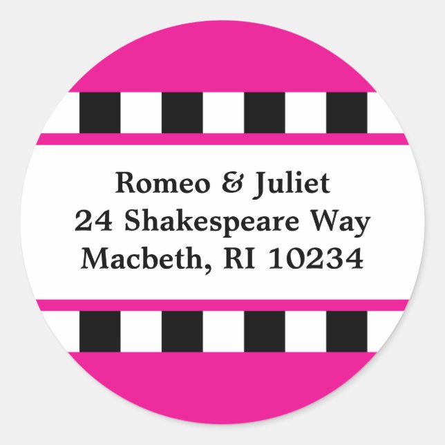 Liebe! Adressenaufkleber - Rosa Runder Aufkleber (Vorderseite)