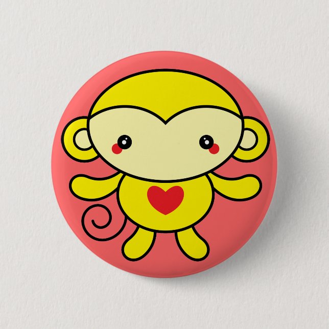 Liebe-Affe Button (Vorderseite)