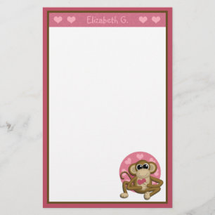 Liebe-Affe - personalisiertes Briefpapier