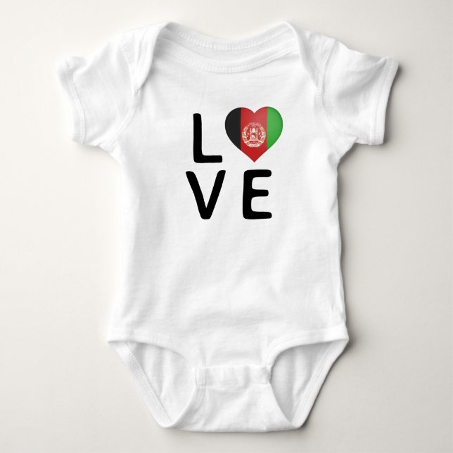 Liebe - Afghanistan-Flagge Baby Strampler (Vorderseite)