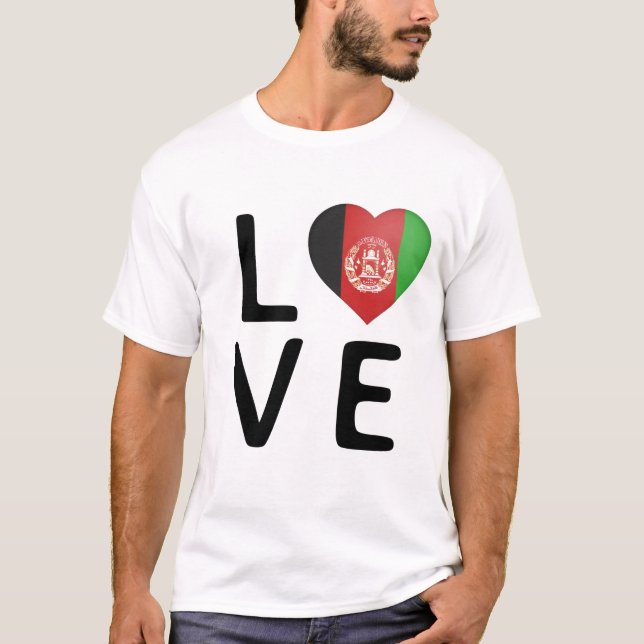 Liebe - Afghanistan-Flagge T-Shirt (Vorderseite)