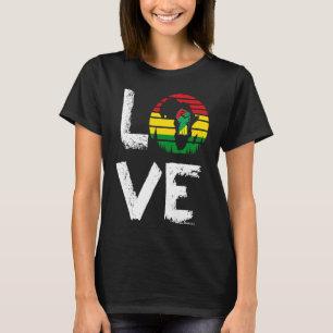 LIEBE Africa Map and Faust Hand Black History Mont T-Shirt